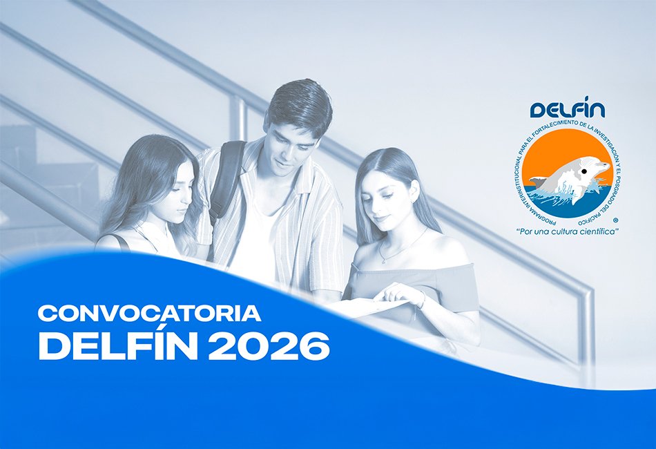 Cartel publicitario de la Universidad Vizcaya de las Américas para la Convocatoria Programa Delfín 2026.